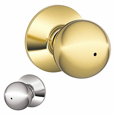 SCHLAGE RESIDENTIAL F40ORB605X625 Knob Lockset Bright Brass /Bright Chrome