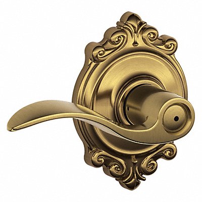 SCHLAGE RESIDENTIAL F40ACC609BRK Door Lever Lockset Antique Brass Privacy