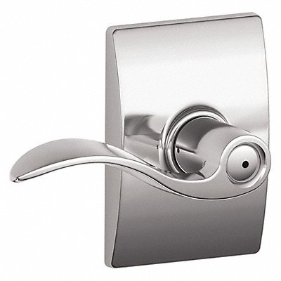 SCHLAGE RESIDENTIAL F40ACC625CEN Door Lever Lockset Bright Chrome Privacy