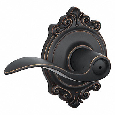 SCHLAGE RESIDENTIAL F40ACC716BRK Lever Lockset Antique Bronze Privacy