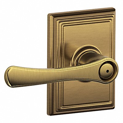 SCHLAGE RESIDENTIAL F40VLA609ADD Door Lever Lockset Antique Brass Privacy