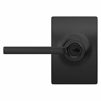 SCHLAGE RESIDENTIAL F51ALAT622CEN Lever Lockset Black Powder Coat Entrance