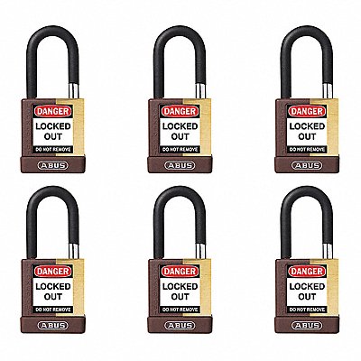 ABUS 20079 Keyed Padlock 3/4 W x1-1/2 H Shackle PK6