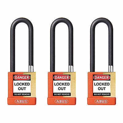 ABUS 20165 Keyed Padlock 3/4 W x 3 H Shackle PK3