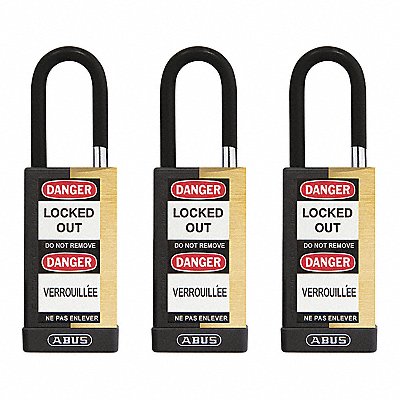 ABUS 20121 Keyed Padlock 3/4 W x1-1/2 H Shackle PK3