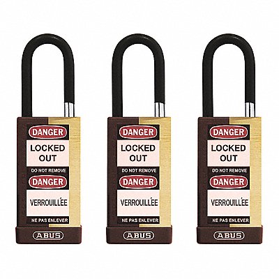 ABUS 20181 Keyed Padlock 3/4 W x1-1/2 H Shackle PK3