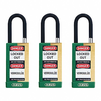 ABUS 20126 Keyed Padlock 3/4 W x1-1/2 H Shackle PK3