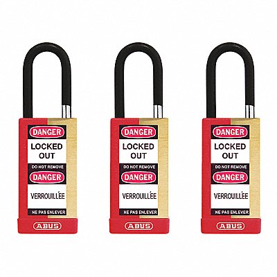 ABUS 20129 Keyed Padlock 3/4 W x1-1/2 H Shackle PK3