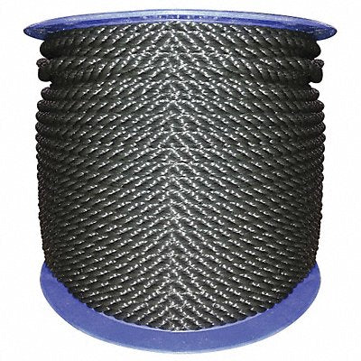 GRAINGER 340120Blk00600R0554 General Purpose Utility Rope 3/8 Dia.x600 L