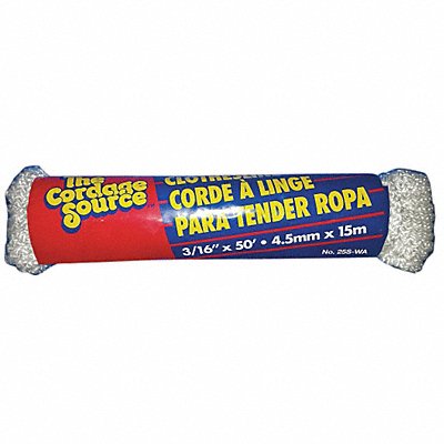 GRAINGER 25SWA General Purpose Utility Rope 3/16 Dia.x50 L