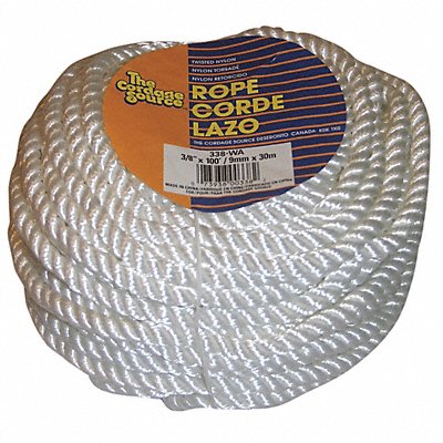 GRAINGER 338WA General Purpose Utility Rope 3/8 Dia.x100 L