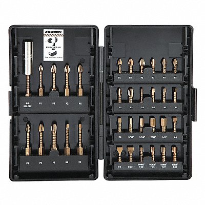 VEGA INDUSTRIES INC. P341DB Screwdriver Bit Set 34 Pieces 1/4 Shank