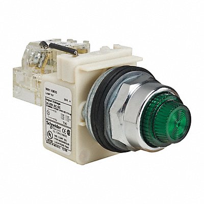 SCHNEIDER ELECTRIC 9001KT35G31 Pilot Light Green 30mm Incandescent