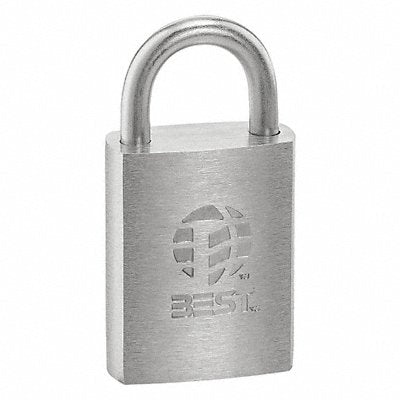 BEST 11B72L Padlock 7/8 in Rectangle Silver