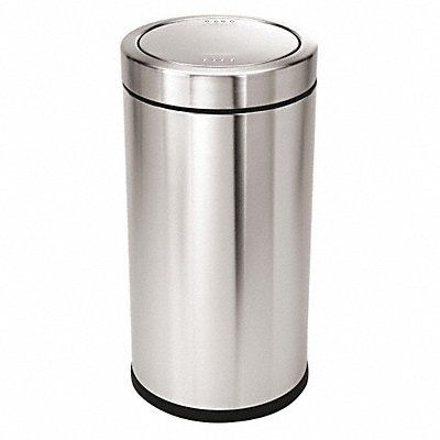 SIMPLEHUMAN CW1442 Garbage Can Round 14-1/2 gal Silver
