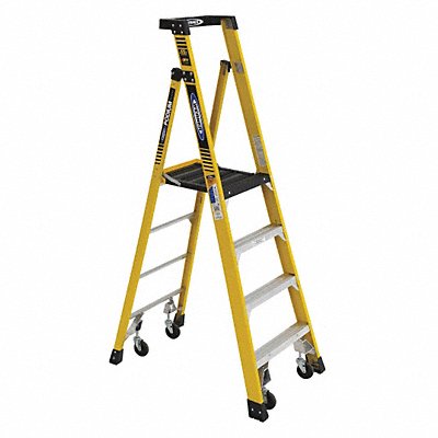 WERNER PD73044C Podium Stepladder 4 ft Fiberglass 375 lb