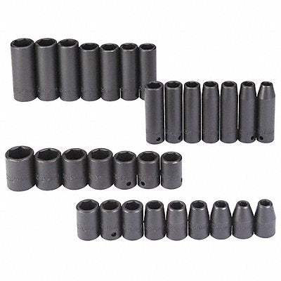 PROTO J74306 Impact Socket Set Steel Black Oxide 8 to 24 mm