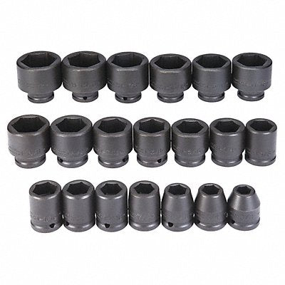 PROTO J72103 Impact Socket Set Steel Black Oxide 5/8 to 2 in
