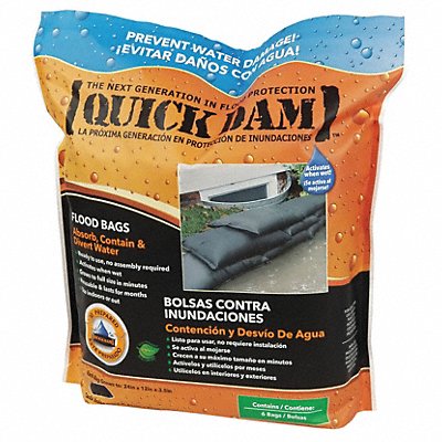 QUICK DAM QD12246ES Water Act Flood Bag 3-1/2 Hx2ft.L PK6