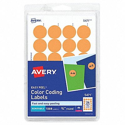 AVERY 727825471 Laser/Inkjet Label 3/4 H 3/4 W PK1008