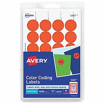 AVERY 727825467 Laser/Inkjet Label 3/4 H 3/4 W PK1008