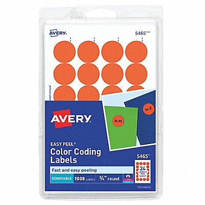AVERY 727825465 Laser/Inkjet Label 3/4 H 3/4 W PK1008