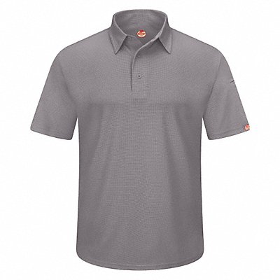 RED KAP SK90GYSS5XL J2888 Short Sleeve Polo Sz 5XL Grey Polyester