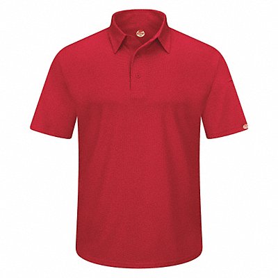 RED KAP SK90RDSS3XL J2888 Short Sleeve Polo Sz 3XL Red Polyester