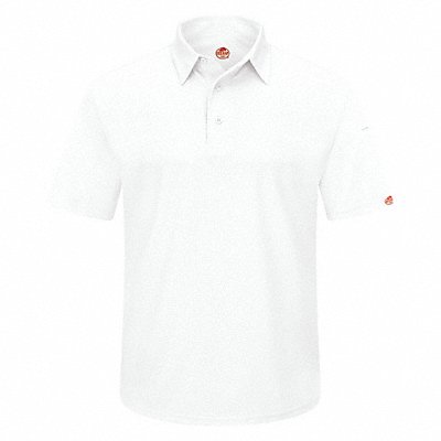 RED KAP SK90WHSS6XL J2888 Short Sleeve Polo Sz 6XL White Polyester