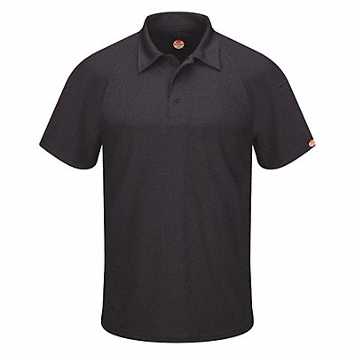 RED KAP SK92BKSSXXL Short Sleeve Polo Mens 2XL Polyester