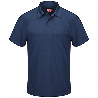 RED KAP SK92NVSSL Short Sleeve Polo L Polyester 5 oz.