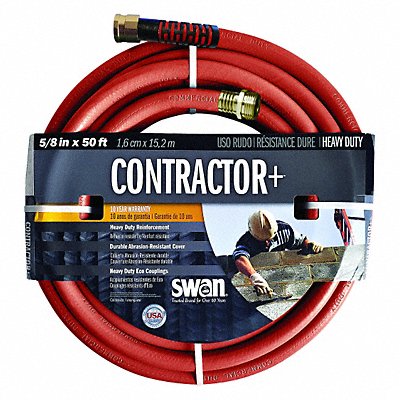GRAINGER CSNCG58050 Water Hose Cold Water Red PVC 50 ft.