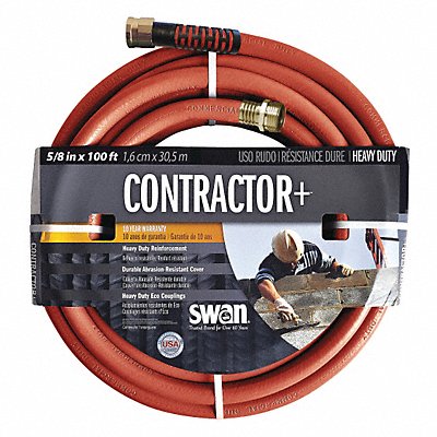 GRAINGER CSNCG58100 Water Hose Cold Water Red PVC 100 ft.
