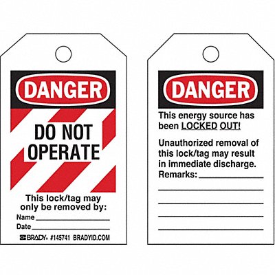 BRADY 145767 Danger Tag Do Not Oper Blck/Rd/Wht PK10