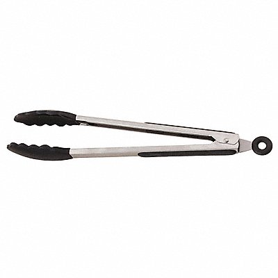 CRESTWARE BSFT12 Tong Black 13 in L Stainless Steel