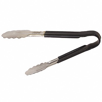 CRESTWARE CG10BK Tong Black 10 in L Stainless Steel