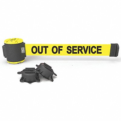 BANNER STAKES MH5005 Magnetic Belt Barrier Out of Service Yellow