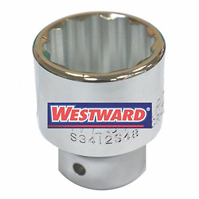 WESTWARD 45J211 Socket Steel Chrome 2 1/2 in