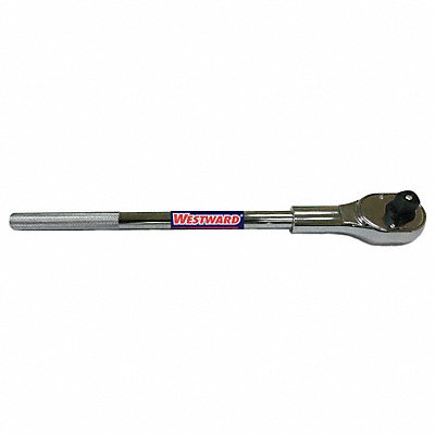 WESTWARD 45J214 Hand Ratchet 19 1/2 in Chrome 3/4 in