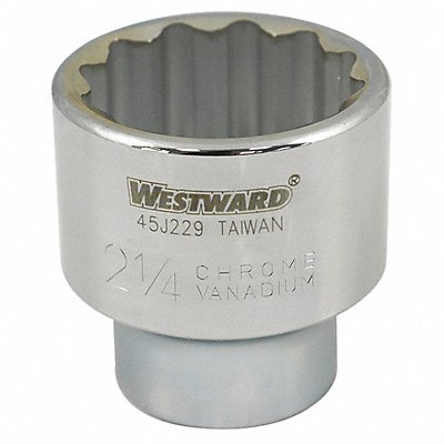 WESTWARD 45J229 Socket Steel Chrome 2 1/4 in