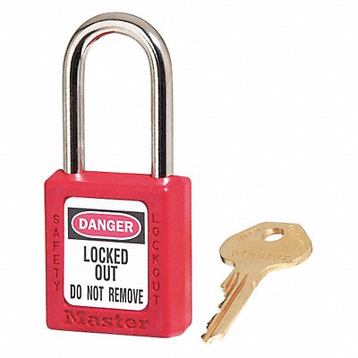 MASTER LOCK 410S6RED K7449 Lockout Padlock KD Red 1-3/4 H PK6