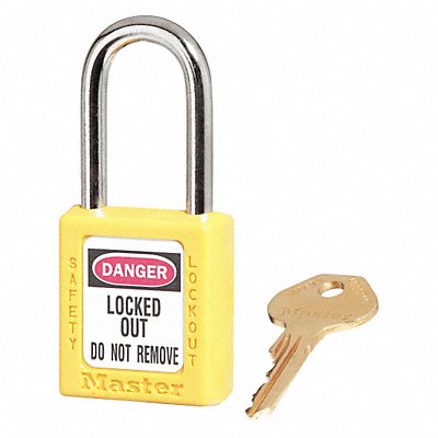MASTER LOCK 410S6Yellow K7449 Lockout Padlock KD Yellow 1-3/4 H PK6