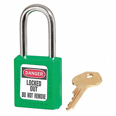 MASTER LOCK 410S6GRN K7449 Lockout Padlock KD Green 1-3/4 H PK6