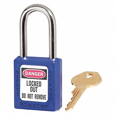 MASTER LOCK 410S6BLU K7449 Lockout Padlock KD Blue 1-3/4 H PK6