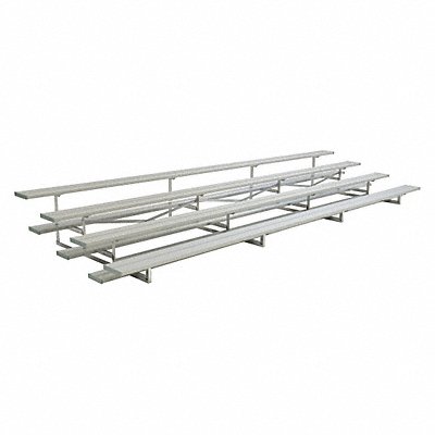 NATIONAL RECREATION SYSTEMS NB0424ALRSTD Bleacher 4 Rows 64 Seats 24 ft L