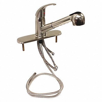 DOMINION FAUCETS 772110 Low Arc Pull Out Brushed Nickel 1.8gpm