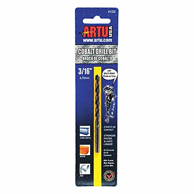 ARTU 1322 Jobber Bit 3/16 in Cobalt Steel