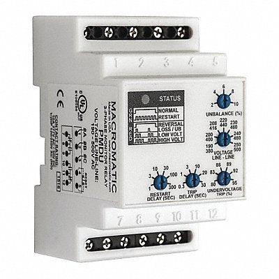 MACROMATIC PMD575 Phase Monitor Relay 480-600VAC DIN DPDT