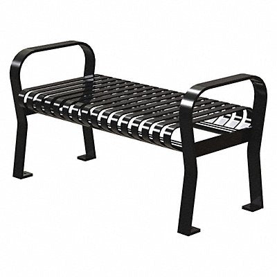 THOMAS STEELE CRF4VSB Outdoor Bench 49 in L 25-1/4 in H Blck
