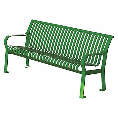 THOMAS STEELE CRB6VSLEX Outdoor Bench 71 in L 27-1/2 in W Grn